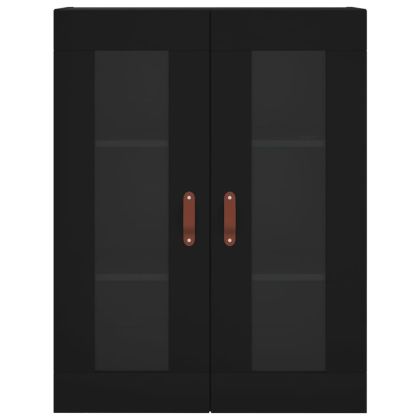 Стенен шкаф черен 69,5x34x90 см