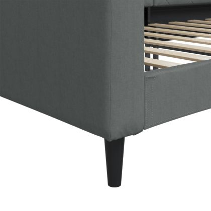 Кушетка, тъмносива, 90x190 см, плат