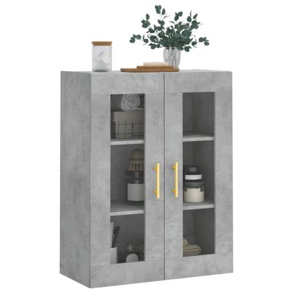 Стенен шкаф бетонно сив 69,5x34x90 см