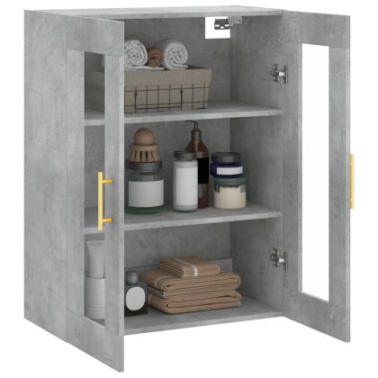 Стенен шкаф бетонно сив 69,5x34x90 см