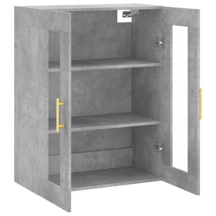 Стенен шкаф бетонно сив 69,5x34x90 см