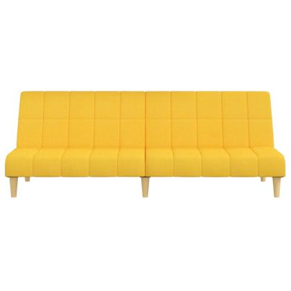 2-местно разтегателно канапе, жълто, текстил