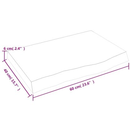 Плот за баня тъмнокафяв 60x40x(2-6) см обработено масивно дърво