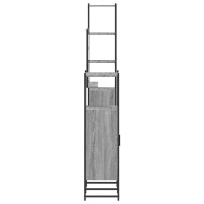 Комплект шкафове за баня от 4 части сив сонома инженерно дърво