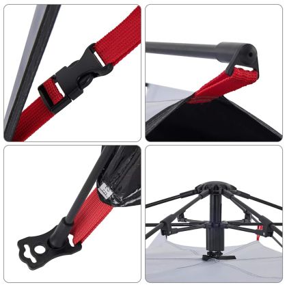 Къмпинг палатка куполна 4 души бял блекаут бързо освобождаване