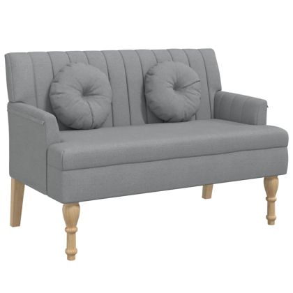 Пейка с възглавници, светлосиво, 113x64,5x75,5 см, плат