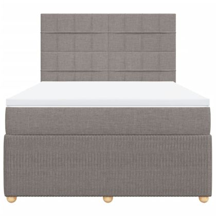 Боксспринг легло с матрак, таупе, 140x190 см, плат