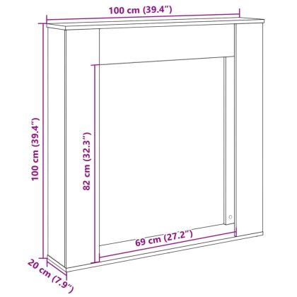 Облицовка за камина опушен дъб 100x20x100 см инженерно дърво