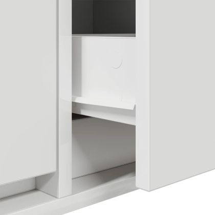 ТВ шкаф, бял, 80x31x25,5 см, инженерно дърво