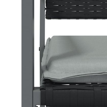 Градински комплект от 7 части с възглавници полиратан и стомана