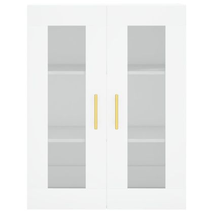 Висок шкаф, бял, 69,5x34x180 см, инженерно дърво