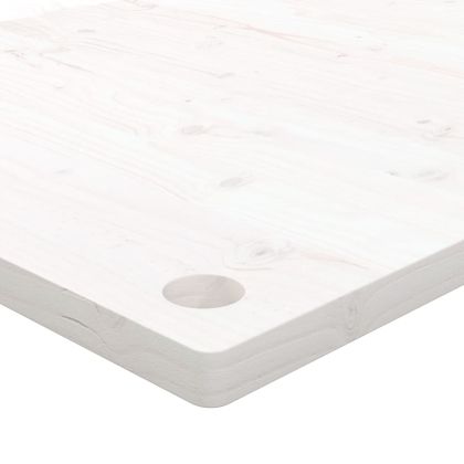 Плот за бюро, бял, 100x50x2,5 см, борово дърво масив