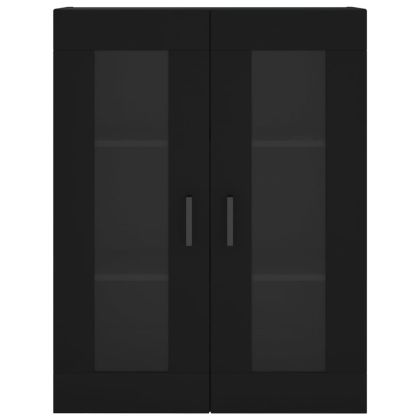 Стенен шкаф черен 69,5x34x90 см