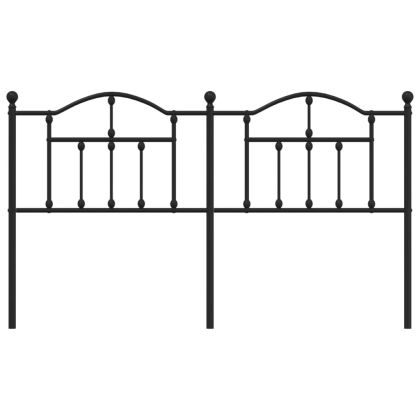 Метална резервна табла за легло, черна, 160 см