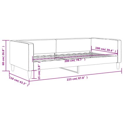 Кушетка, кремава, 100x200 см, плат