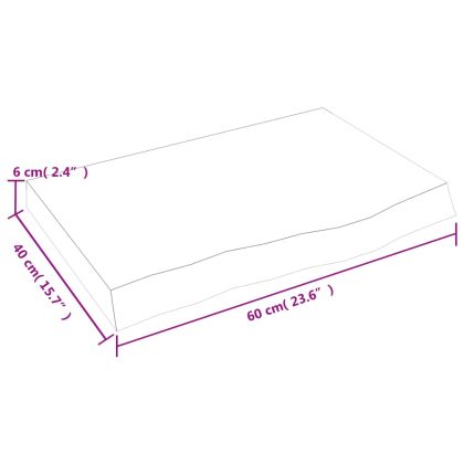 Плот за баня 60x40x(2-6) см необработено масивно дърво
