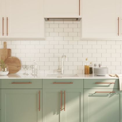 Дръжки за шкафове, 10 бр, бронз, 224 мм, неръждаема стомана