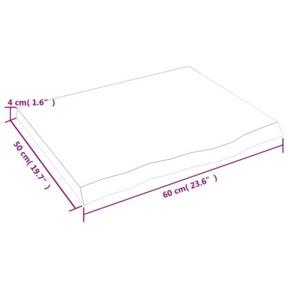 Стенен рафт, 60x50x(2-4) см, необработен масивен дъб