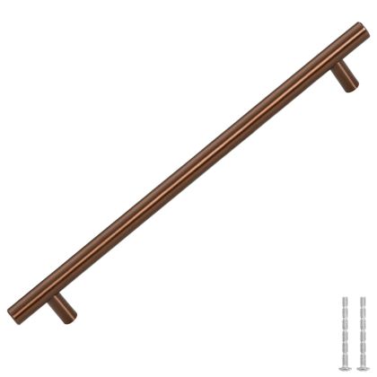 Дръжки за шкафове, 5 бр, бронз, 224 мм, неръждаема стомана