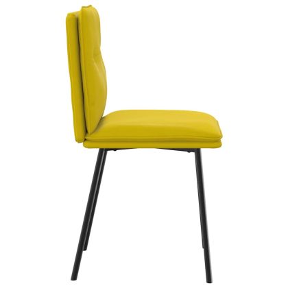 Трапезни столове, 4 бр, жълти, кадифе