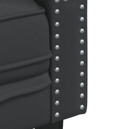 Диван Chesterfield с 2 седалки от черна kunstnahast
