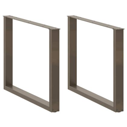 Крака за трапезна маса, U-образни, 3 бр., естествена стомана, 100 x (72-73) см, стомана