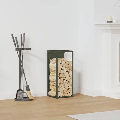 Стойка за дърва за огрев маслиненозелена