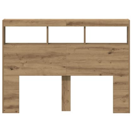 Табла шкаф с LED, Дъб артизан, 140x17x102 см