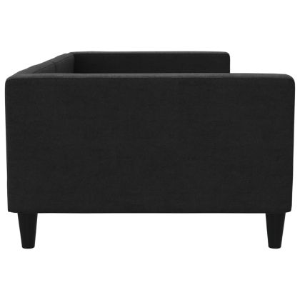 Кушетка, черна, 100x200 см, плат