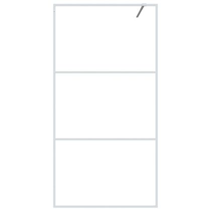 Параван за баня, бял, 100x195 см, прозрачно ESG стъкло