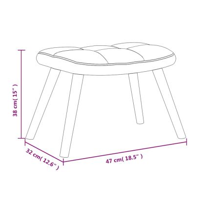 Релакс стол с табуретка, кремаво-бял, кадифе