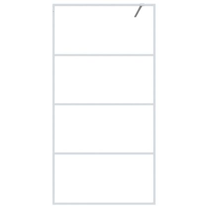 Параван за баня, бял, 100x195 см, прозрачно ESG стъкло