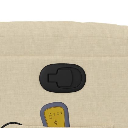 Изправящ масажен реклайнер стол, кремав, текстил