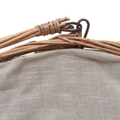 286988 Firewood Basket with Handle 60x44x55 cm Natural Willow