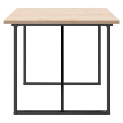 Трапезна маса О-образна рамка 180x90x75,5 см бор масив и стомана