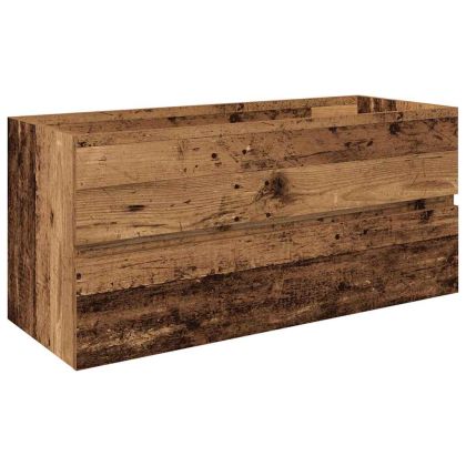 шкаф за мивка с вграден басейн и смесител Старо дърво