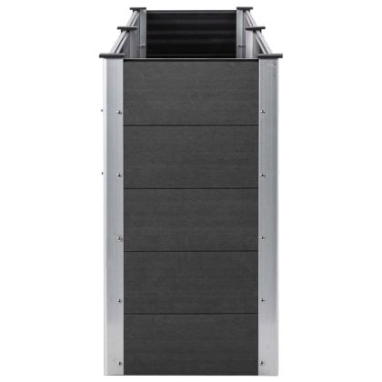 Градинска повдигната леха, 250x100x91 см, WPC, сива