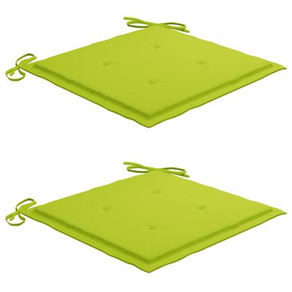 Градински столове, 2 бр, с възглавници, тиково дърво масив