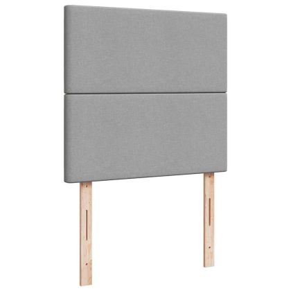 Османска легло с матрак, светлосиво, 90x190 см, плат