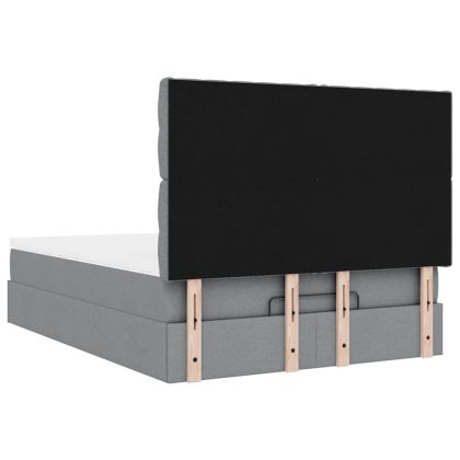 Османска легло с матрак, светлосиво, 140x200 см, плат