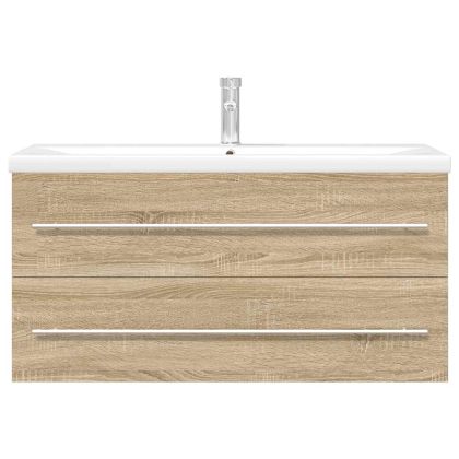 Комплект мебели за баня от 2 части, дъб сонома, инженерно дърво