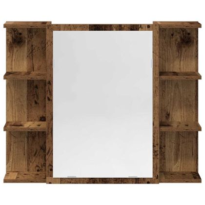 Комплект мебели за баня от 3 части старо дърво инженерно дърво