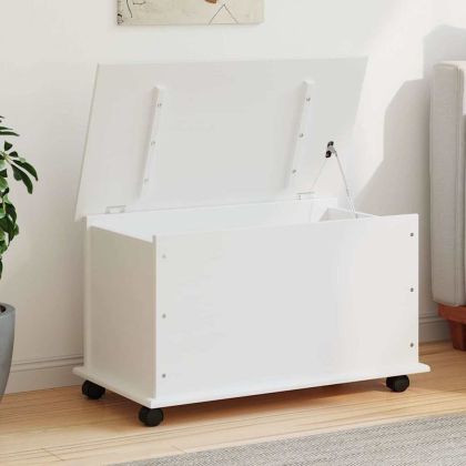 Сандък за съхранение с колелца бял ALTA 73x39,5x43 см бор масив