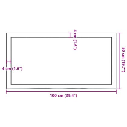 Стенен рафт, 100x50x(2-4) см, необработен масивен дъб