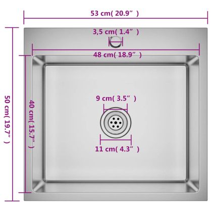 Ръчно изработена кухненска мивка, неръждаема стомана