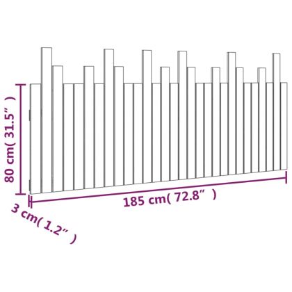 Стенна табла за спалня, 185x3x80 см, борово дърво масив