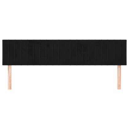Горни табли за легло, 2 бр, черни, 80x5x78/88 см кадифе