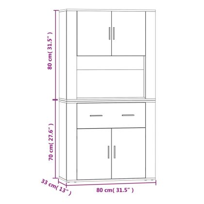 Висок шкаф, сонома дъб, инженерно дърво