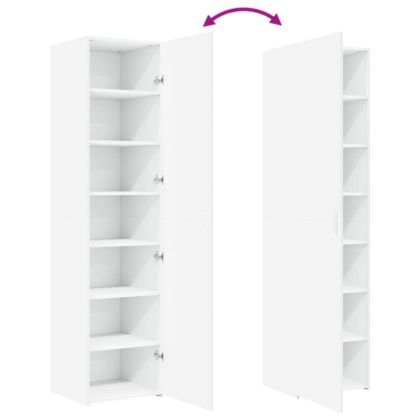 Висок шкаф, бял, 45x42,5x185 см, инженерно дърво