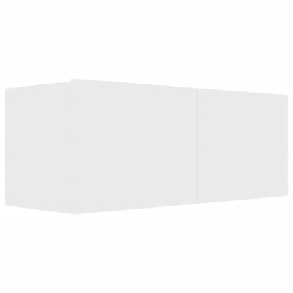 Комплект ТВ шкафове от 6 части, бял, инженерно дърво